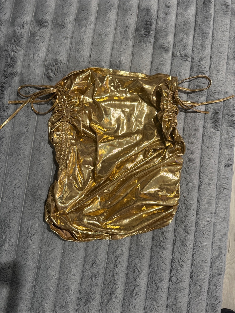 SHEIN Metallic Gold Mini Skirt